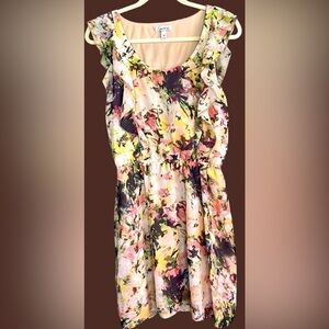 SPEECHLESS Watercolor Sleeveless Lined Elasticized Waist Dress, Sz Medium, GUC.